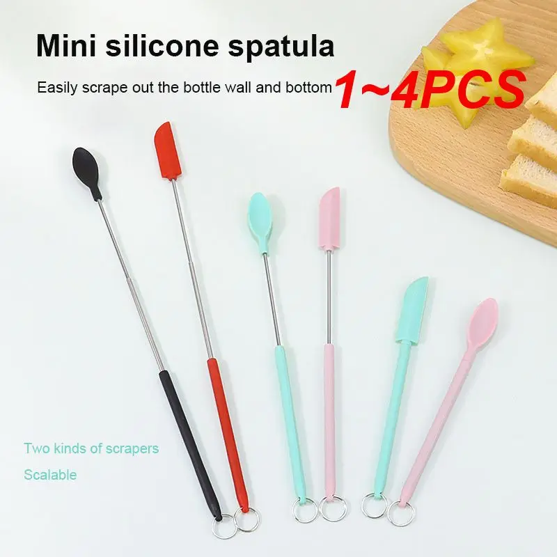 1~4PCS Hanging Spoon Multi Scene Application Retractable Food Grade Silicone 304 Stainless Steel Kitchen Accessories Baking Mold