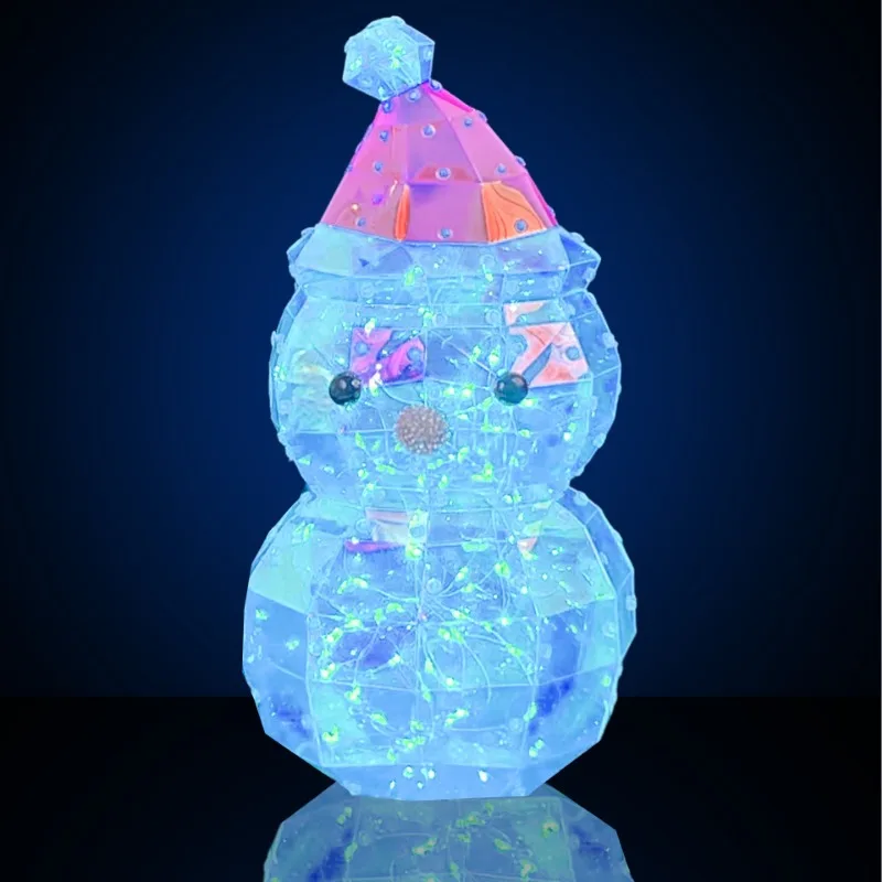 Christmas Cute Colorful LED Lights Snowman Christmas Tree Snowflake Unicorn Gift Box Christmas Day Scene Atmosphere Light