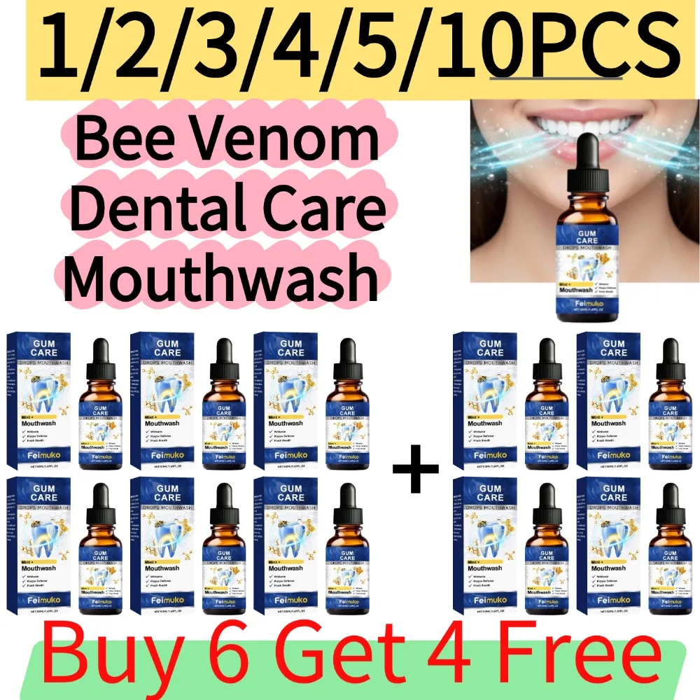 10pcs(Buy 6 Get 4 Free)*50ml Drops Mouthwash Gums Care Natural Mouth Wash Soothe Caring and Cleansing Mouthwash