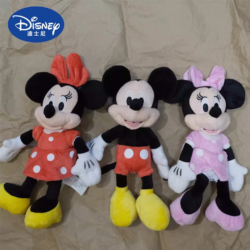 Kawaii Disney Mickey Minnie Mouse Action Figure Toys Anime Mickey Minnie Soft Dolls Desktop Cute Ornaments Gifts For Kids Girls