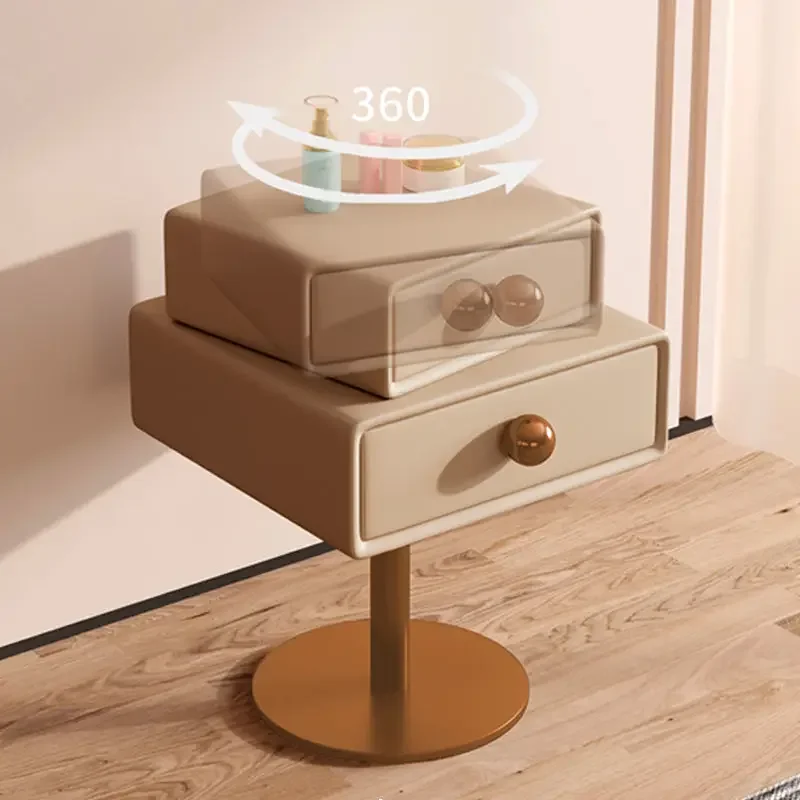 Bedside table 2023 new minimalist cream ins style sugar modern minimalist creative rotatable small unit for children