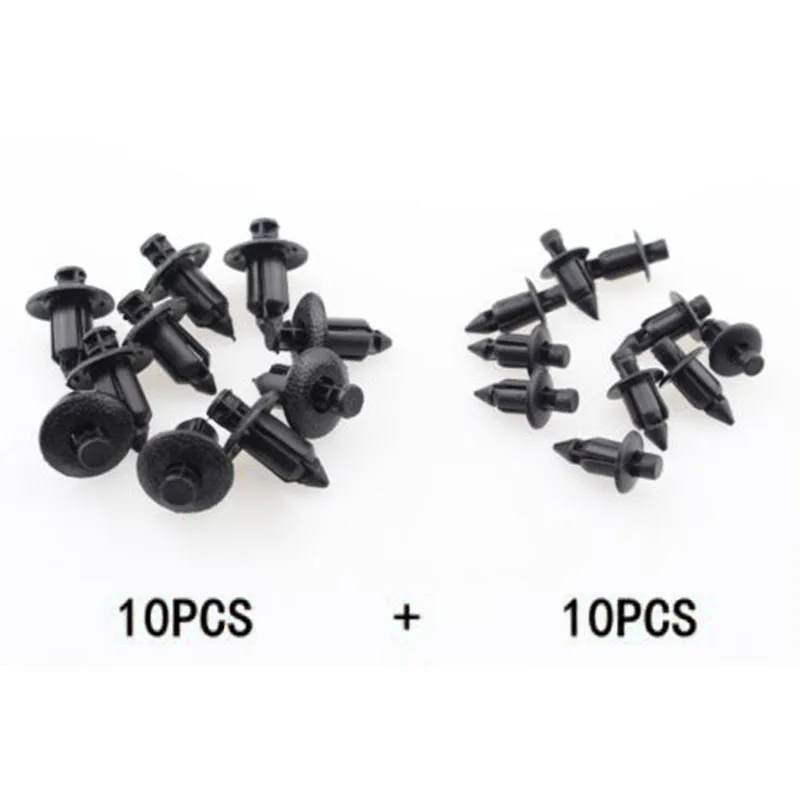 for shields Rivet Cover Car 20pcs/Set 2 Type Nylon Black Fastener Fender Bumper Fairing 09409063145PK Push-in 6mm 8mm