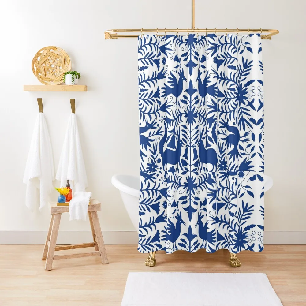 

Otomi Blue Shower Curtain Bathroom Accessories Anti-Mold Waterproof Shower For Bathroom Curtain
