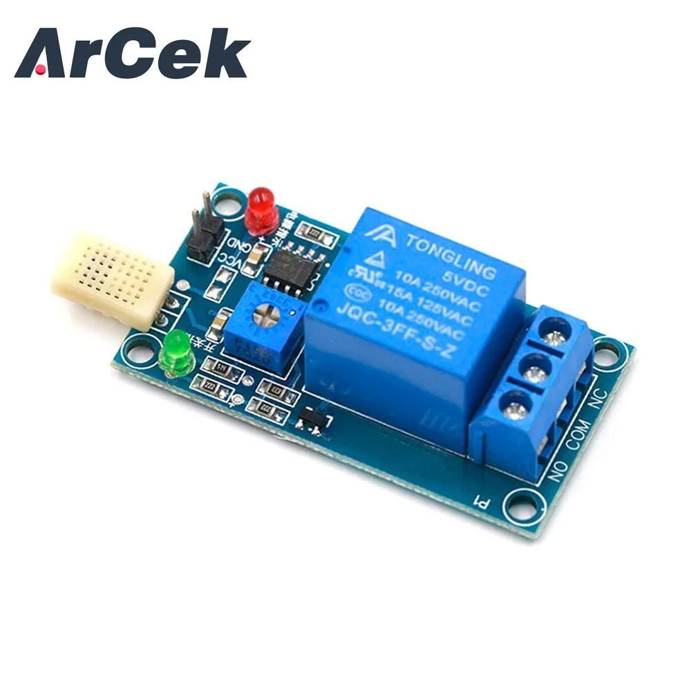 Sensor de Umidade Módulo Relé, Control Board, DC 5V, 1 Canal, 1CH