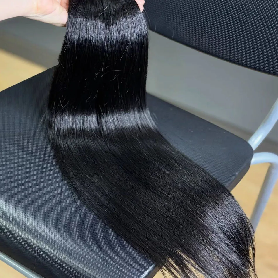 

Wholesale Straight Human Hair Bulk 100% Real Human Hair Extensions Highlight 16A Natural Black Hair Bundle Blonde 613 #2 Braide