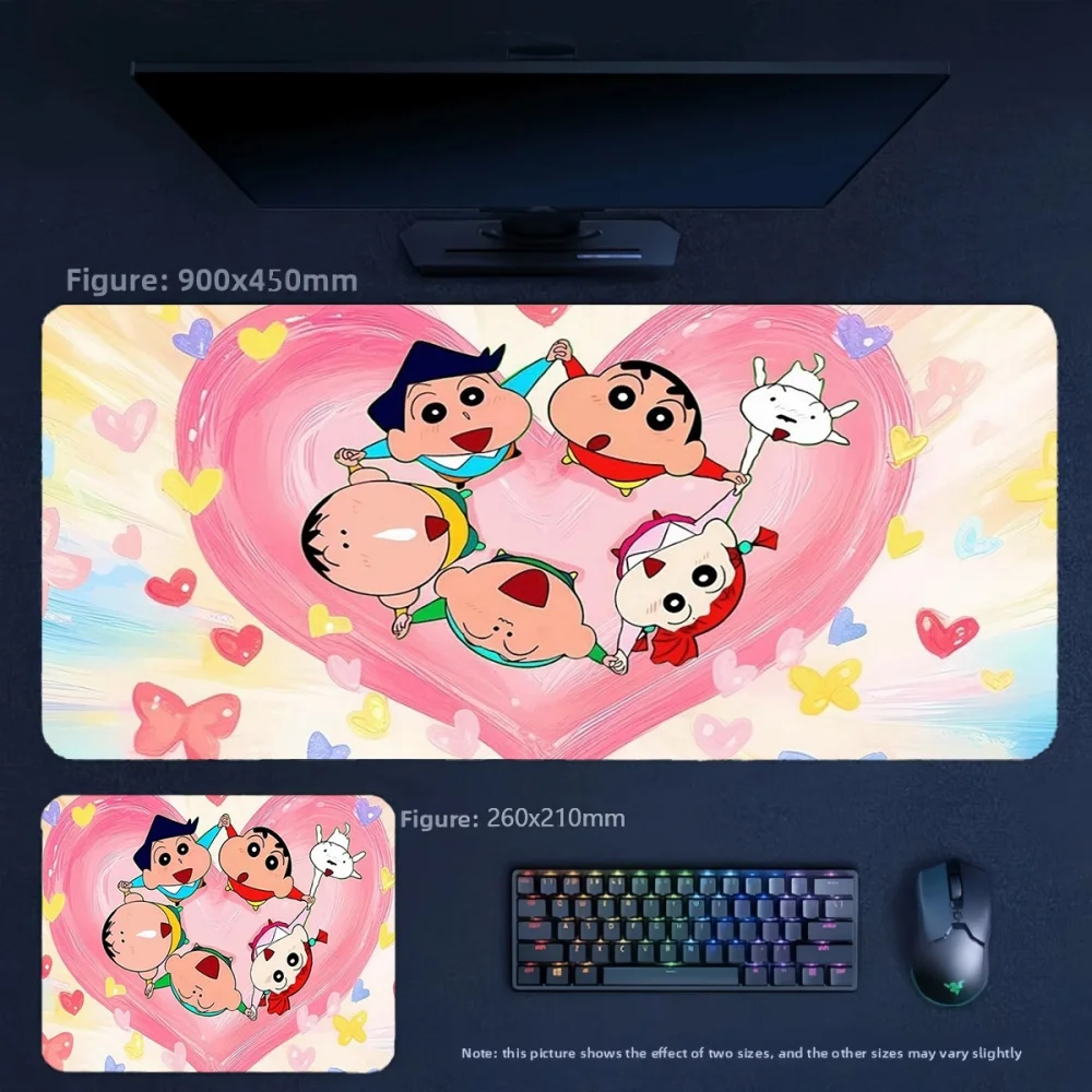 Animation Crayon Shin-chan and His Friends Leather Non-slip Mouse Pad Precision Edging High-quality Leather Anti Slip Table Mat