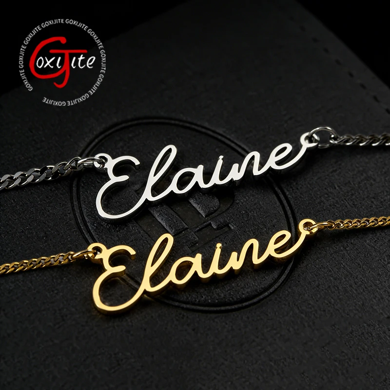 

Goxijite Custom Name Minilist Chain Collar Stainless Steel Customizable Various Charming Chain Necklaces Women Men Holiday Gifts