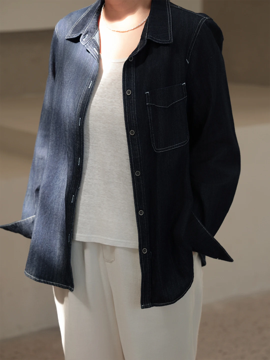 

Женская тонкая джинсовая куртка Han Haax с длинными рукавами и воротником, винтажный стиль, из смесового хлопка и льна, весенняя новинка FSY50849