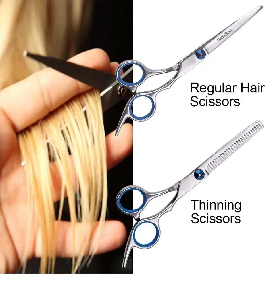 Friseurschere, professionelle, hochwertige 6-Zoll-Haarschere, Friseurschere, Zähne schneiden, Effilierschere – Detail 4