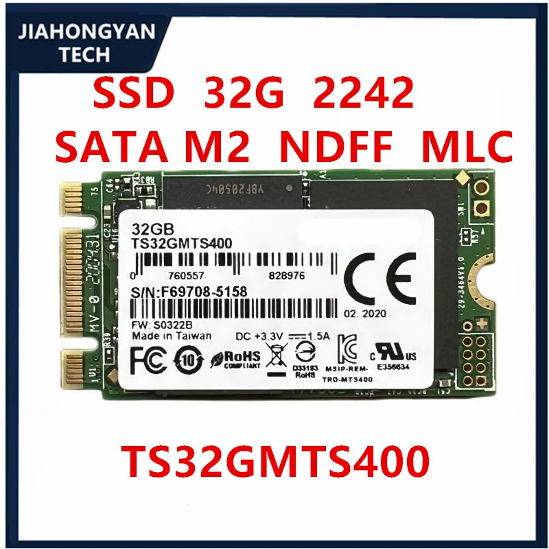 New  SSD 32GB 2242 volume SATA protocol M2 NGFF MLC Particle independent cache TS32GMTS400