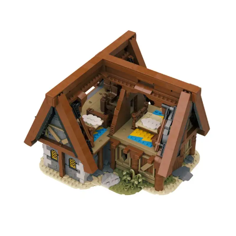 MOC- 206390   Serie de arquitectura de juego, bloques de construcción, modelo de casa, montar DIY, bloques originales, regalos de colección para niños