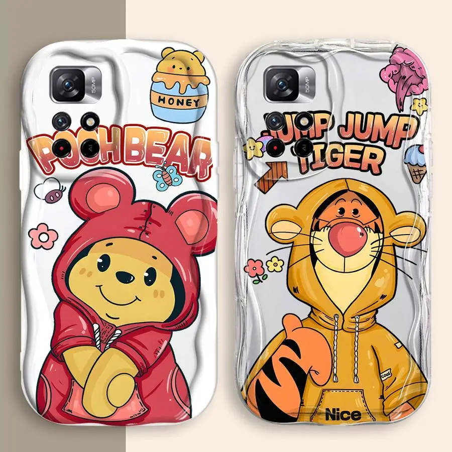 Xiaomi Poco X3 NFC X5 X3 Pro 소프트 Funda 투명 전화 커버 용 위니 푸우와 티거 케이스