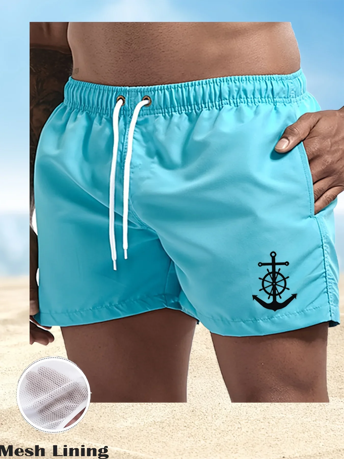 

Мужские летние шорты с принтом, повседневные шорты для бега, легкие и быстросохнущие, подходят для повседневной носки.