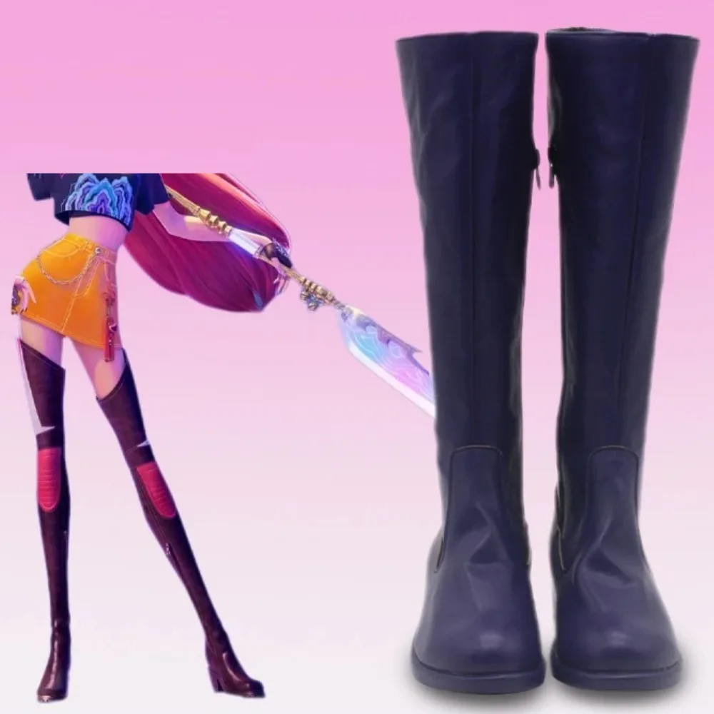 Chaussures de Cosplay du film animé KPOP Demon Hunters Mira, bottes longues noires KPOP Huntrix pour femmes et hommes, accessoire de fête de carnaval d'halloween
