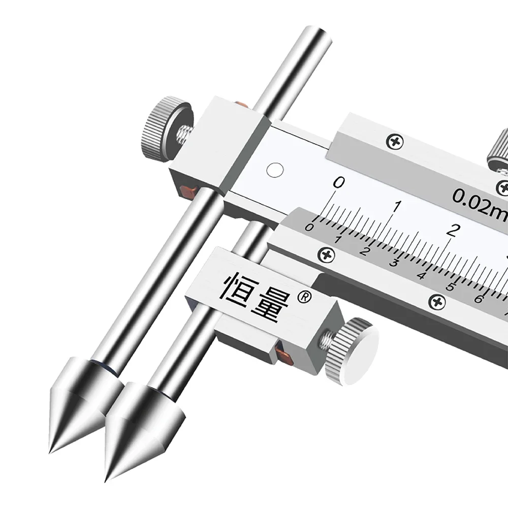 Measuring Center Hole Distance Cone Head Vernier Caliper Stainless Steel Cone Head Vernier Caliper