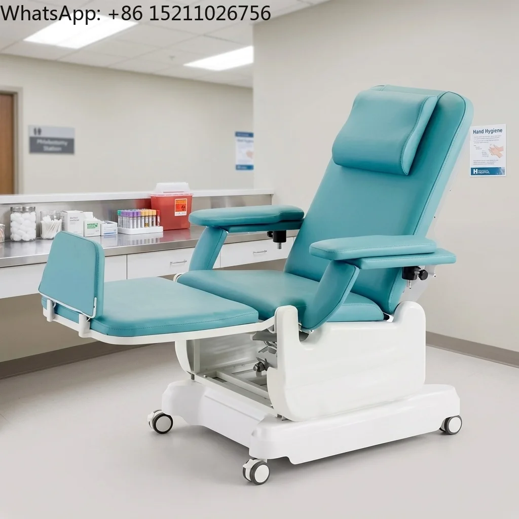 High-end 3 Motor Dialysis Chair with CE Certification Waterproof Leather and CPR Flattening
