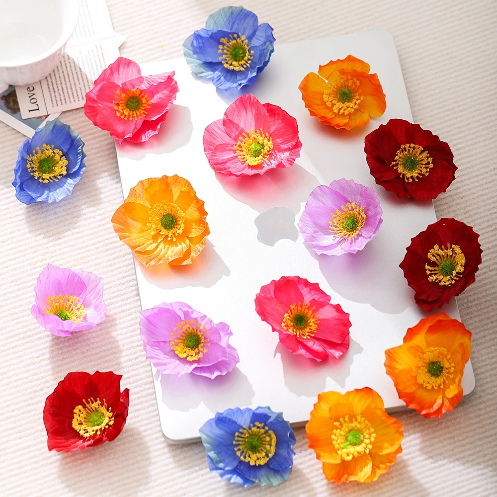 10/20 piezas cabezas de flores artificiales 7,5 cm flores falsas para decoración del hogar decoración del banquete de boda DIY corona regalo guirnalda Accesorios