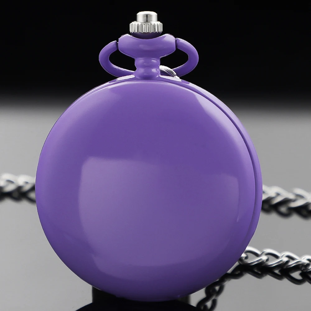 Multicolor Exquisite Green/pink/ Purple White Digital Display Quartz Pocket Watch Vintage Necklace for Men and Women Clock Gift