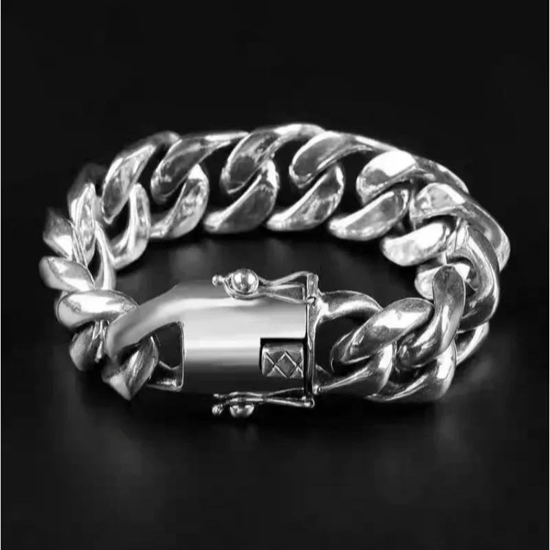 Wide  20mm Domineering Cuba  solid bracelet men fashion punk personality European and American hip hop men gift