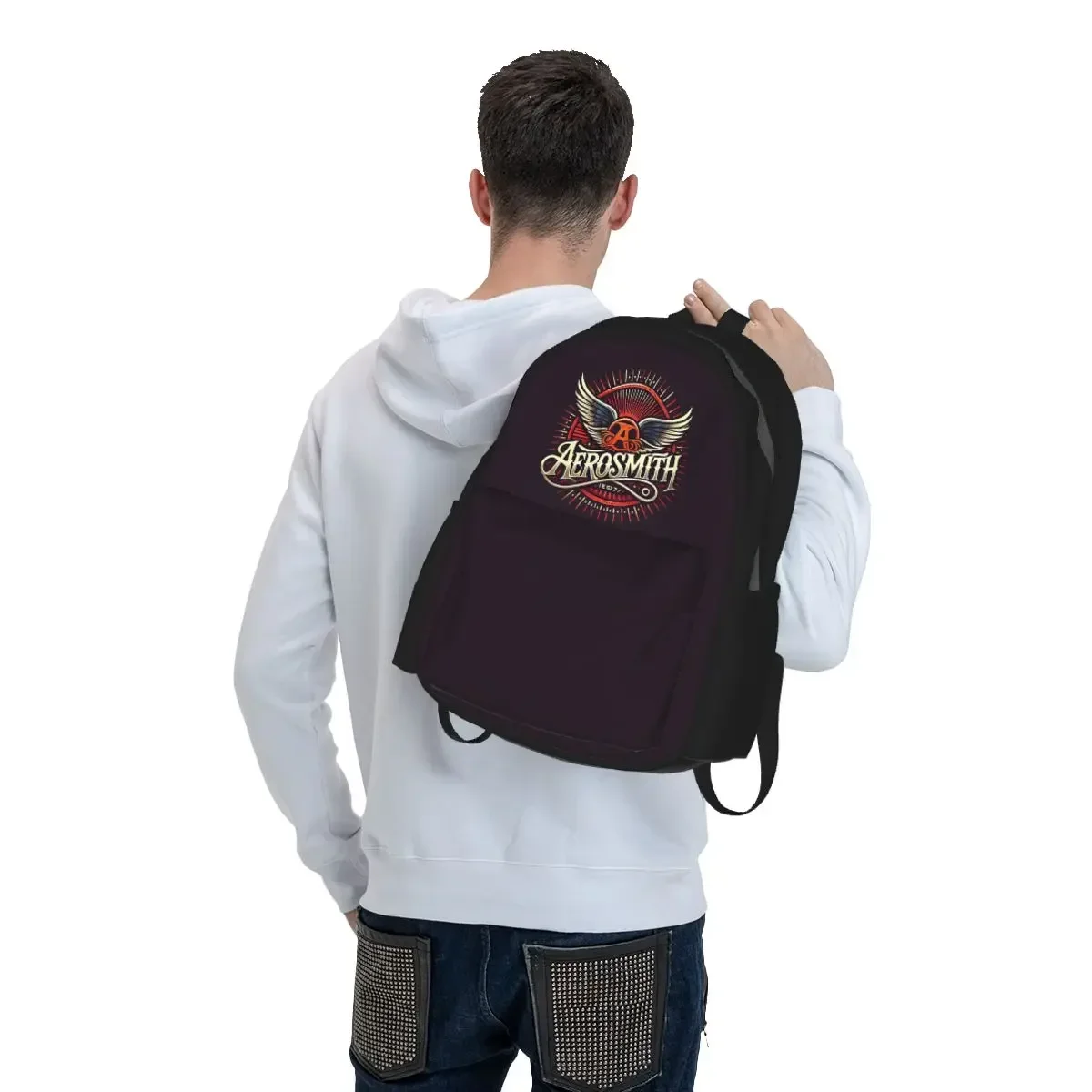 Rock Aerosmith Band Student Backpack School Bag Hiking Travel Daypack for Boys Girls Bookbag Shoulder Bags