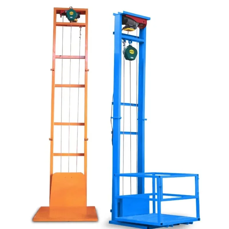 Small electric lift cargo elevator hydraulic platform warehouse workshop home simple elevator hoist