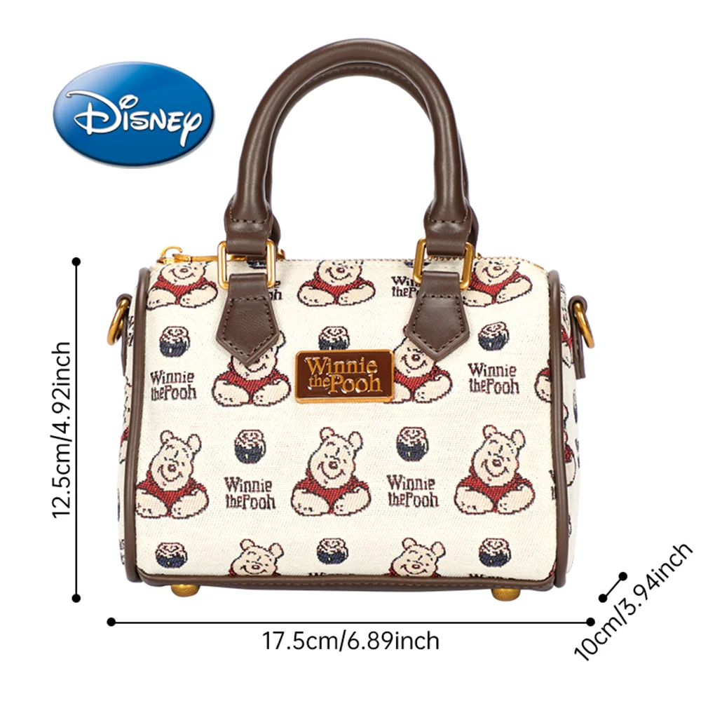 1Pc Disney Officially Licensed Winnie The Pooh Messenger Bag Brown Cartoon Carrying Handbag  Travel Work Class Utility Goods