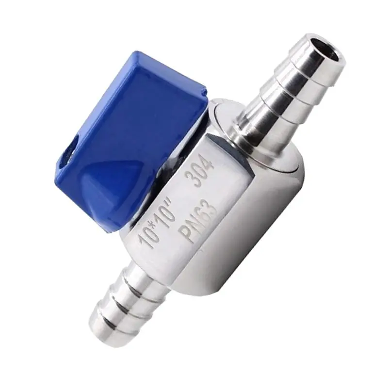 2026 New 3X 304 Stainless-Steel Ball Valve, 10 Mm Barb Shut-Off Valve, Pagoda Joint Garden Tap For Water, Gas, Oil, Fuel