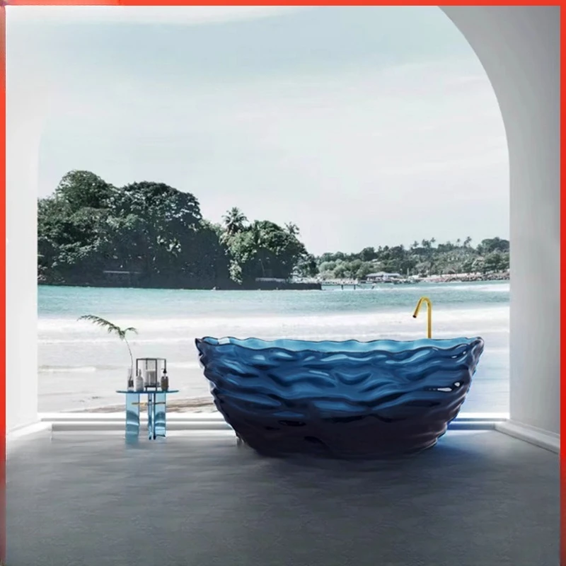 Transparent platinum resin water corrugated bathtub, atmospheric bed and breakfast