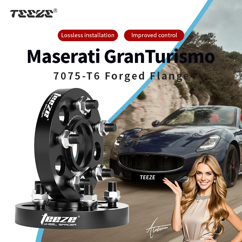 

Teeze 5x114.3 67.1/5x110 65.1 14x1.5 Hub Centric Black Forged wheel spacer For Maserati GranTurismo Flange Plate15/20/25/30/35mm