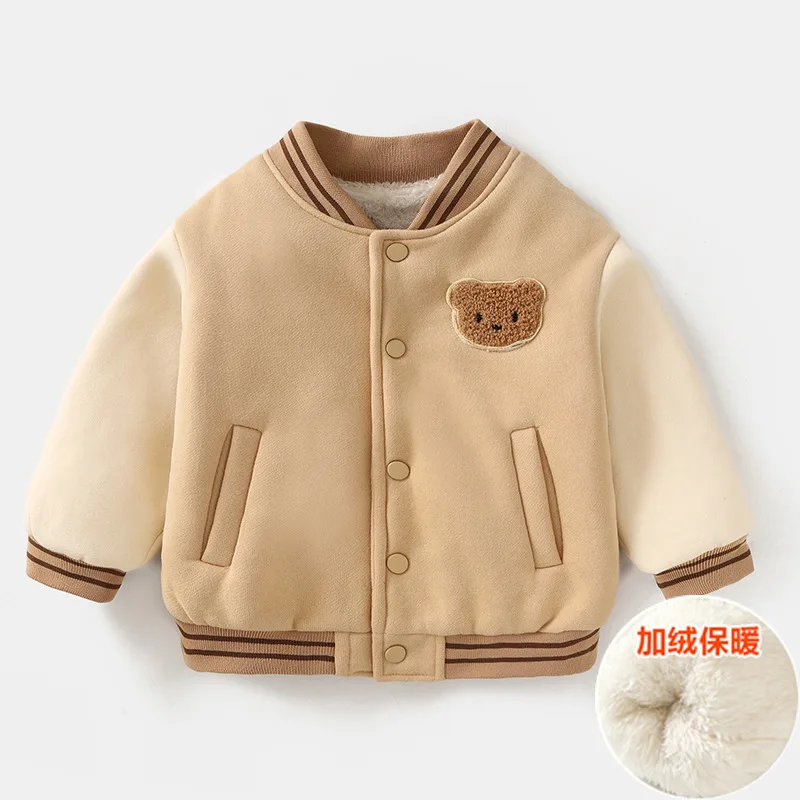 2026 Boys Coats, Coats, Velvet Baseball Jackets, Cotton Coats, Autumn and Winter Clothes, Baby Girls and Boys, Thickened  987