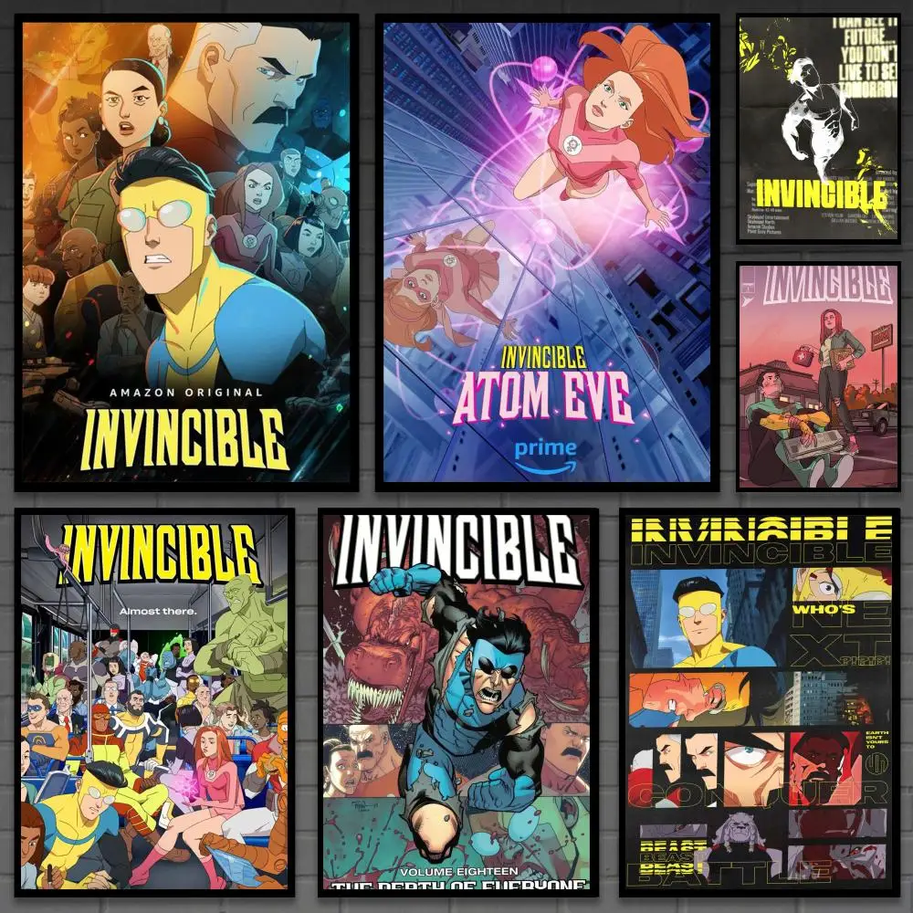 Anime I-Invincible Cartoon Hot Poster Versatile HD Waterproof Wall Art Self-Adhesive Decor for Any Space Ideal Gift