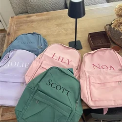 Personalized High-Capacity Student Backpack, Couple Backpack, Computer Bag, Leisure Travel Customized Embroidered Name Backpack