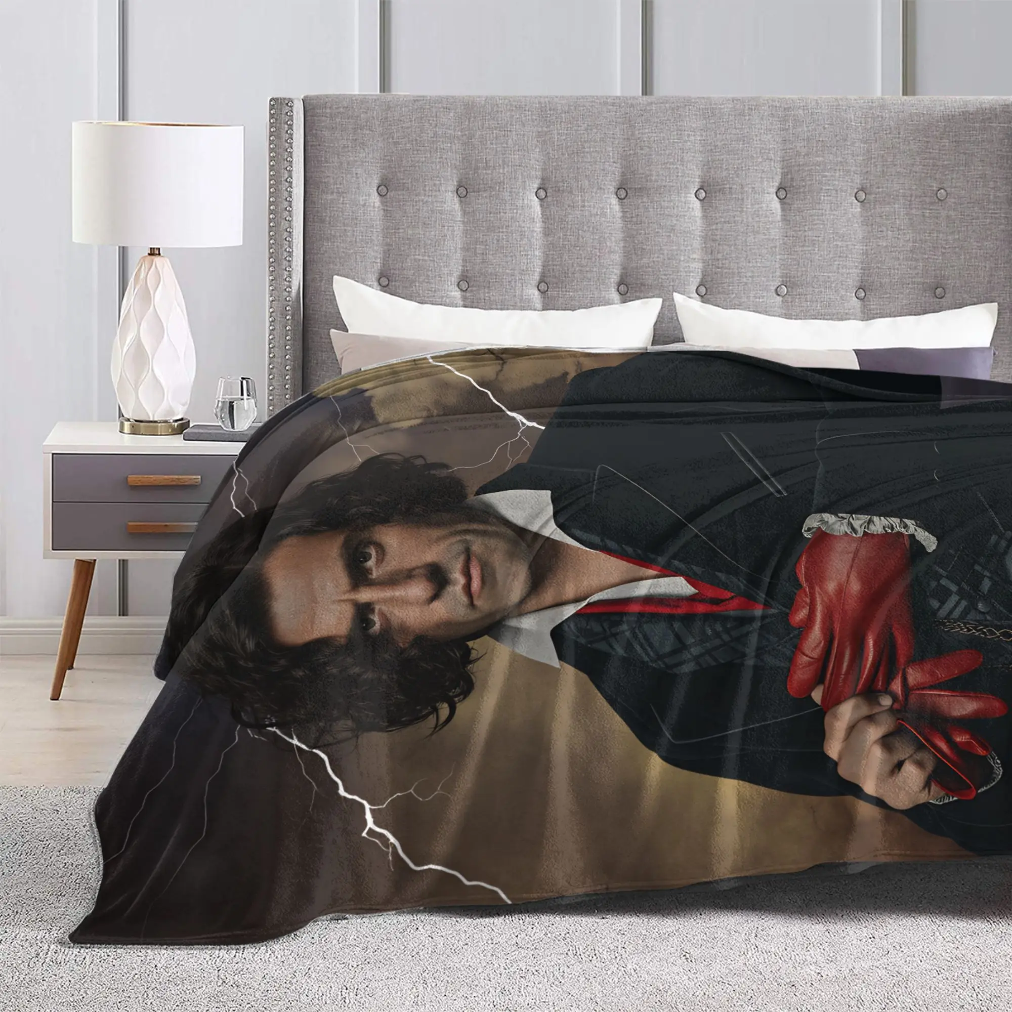 فرانكنشتاين فيلم 2025 الفانيلا بطانية سوبر الدافئة رمي بطانية لغرفة النوم ديكور الشارع الاتجاه المفرش أريكة غطاء سرير #3