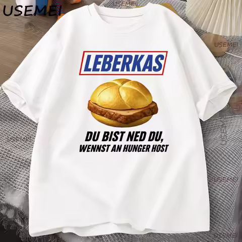 Leberkas T-Shirt Funny Bavarian Meme T Shirt Parody in Snickers Tshirt Perfect for Bayern Fans Funny Short Sleeve Streewear
