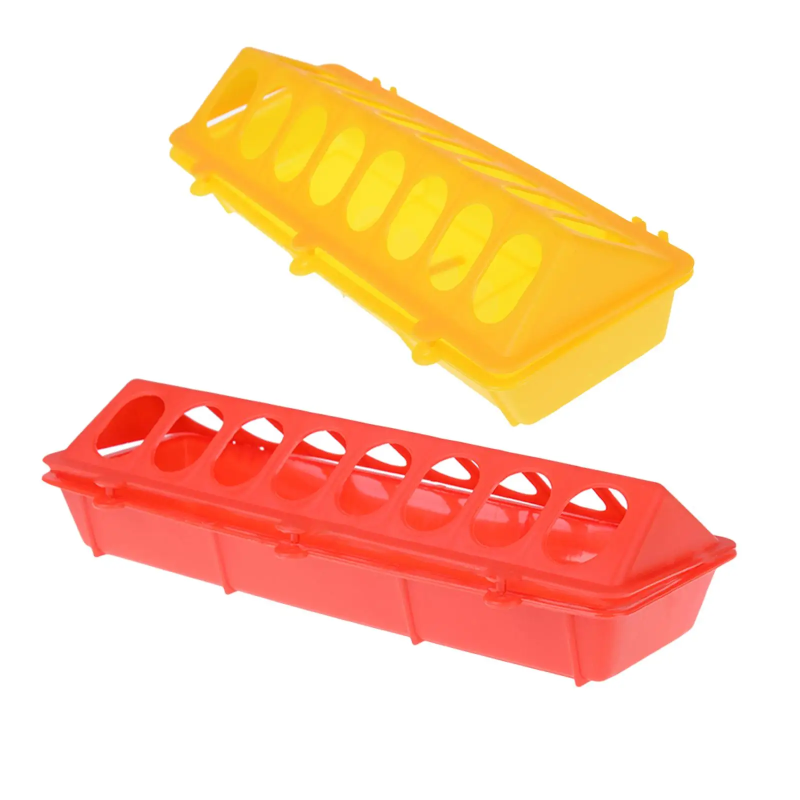 Plastic Flip-Top Poultry Ground Feeder Chicken Poultry Feeder Trough Chicken farming tool