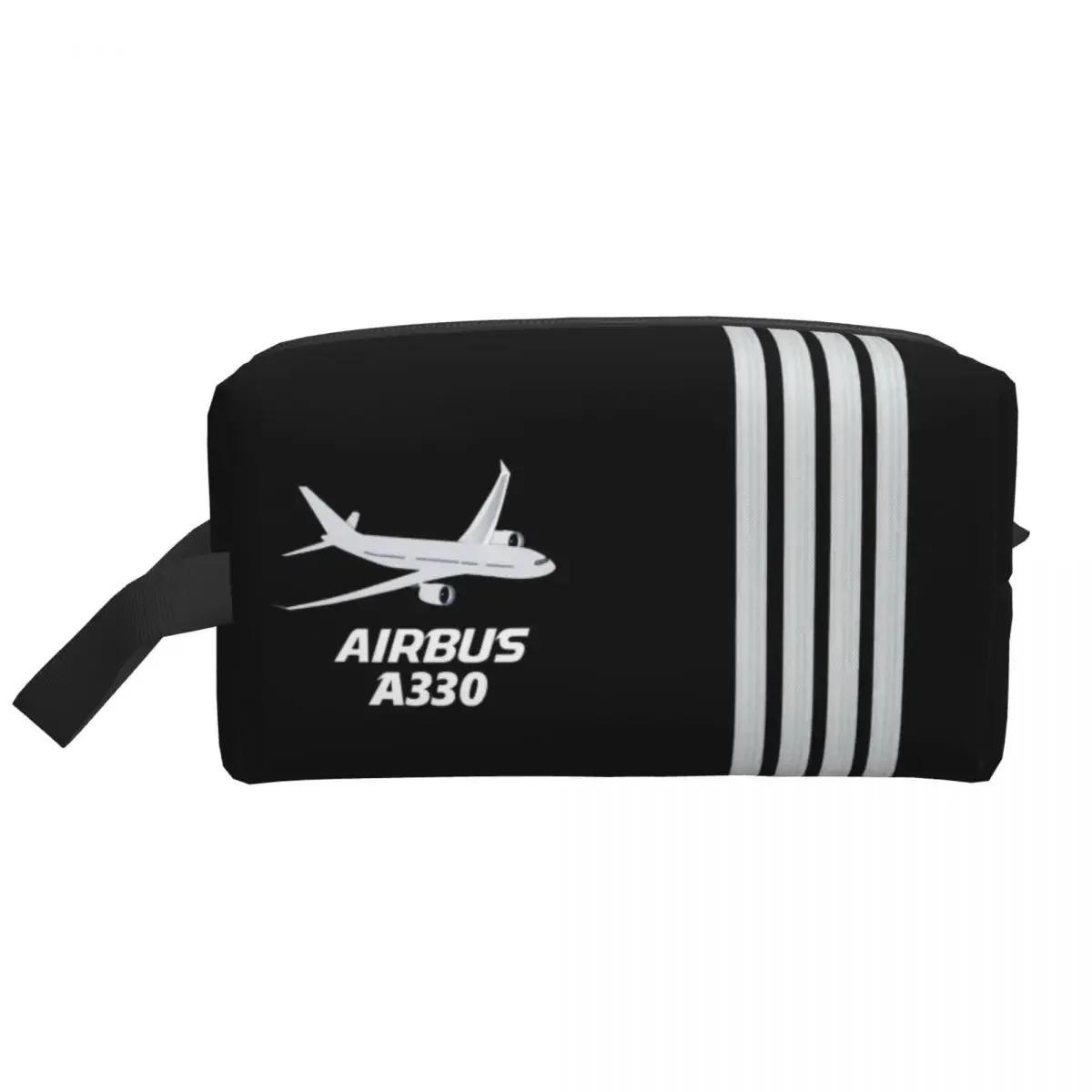 Airbus A330 Captain Stripes Toiletry Bag Pilot Aviation Aviator Airplane Makeup Cosmetic Organizer Ladies Storage Dopp Kit Case