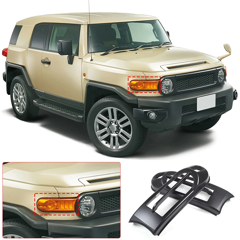 

For 07-21 Toyota FJ Cruiser front fog lamp cover car ABS Matte black exterior styling accessories rear fog lamp cover protection