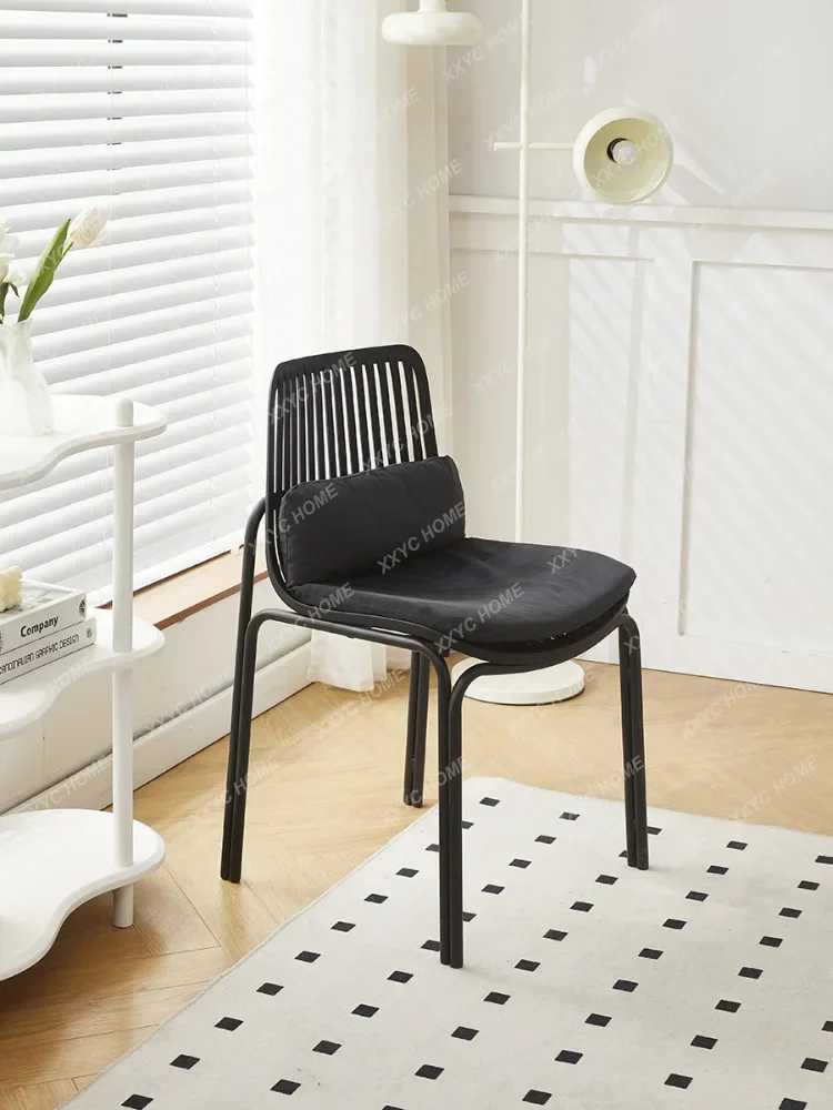 Home Simple Modern Thickened Plastic Backrest Stool Cafe Milk Tea Shop Outdoor Leisure Negotiation Chair