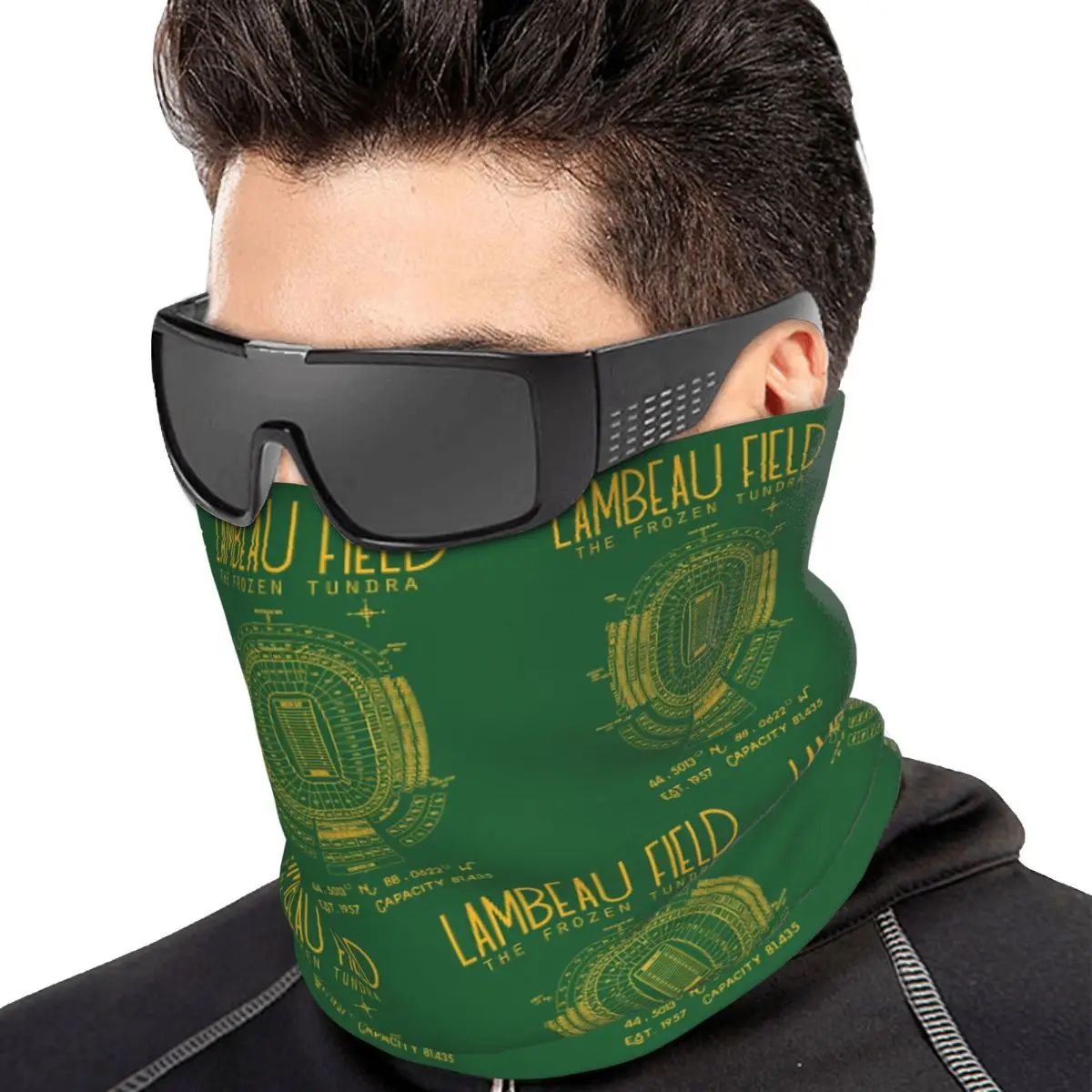 Green Bay Packers Lambeau Field Stadium Bandana Neck Gaiter Wrap Scarf Outdoor Sports Cycling Scarf Unisex Adult Washable