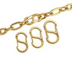 2PCs No Fade Gold Color Stainless Steel S Shape Buckle Spring Lobster Clasp Hooks Connector for Necklace Jewelry Making Findings