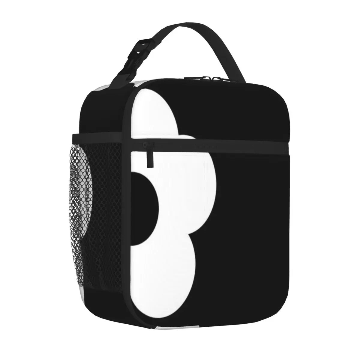 Bestselling Bold Retro Contrast Flower Graphic Geometric Lunch Handbag Classroom Meal Adjustable Strap Lunch Bag