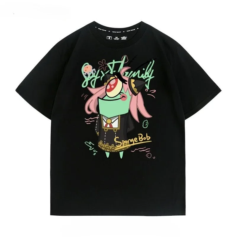 

SpongeBob SquarePants Joint Cartoon Couple Wear Women's Short-sleeved Top Animation Peripheral T-shirt Y2K Top