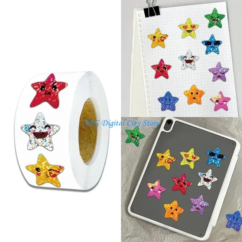U75B 500 Pcs Luggage Sticker Lovely Star Sticker for Laptop Skateboard