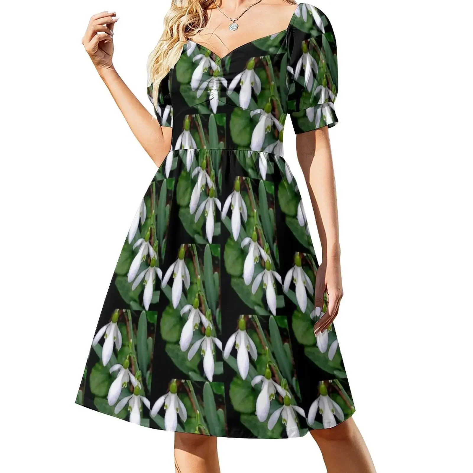 

Pretty Snowdrop Trio............ Short-Sleeved Dress elegant women's sets dresses for women 2025 Summer skirt Dress