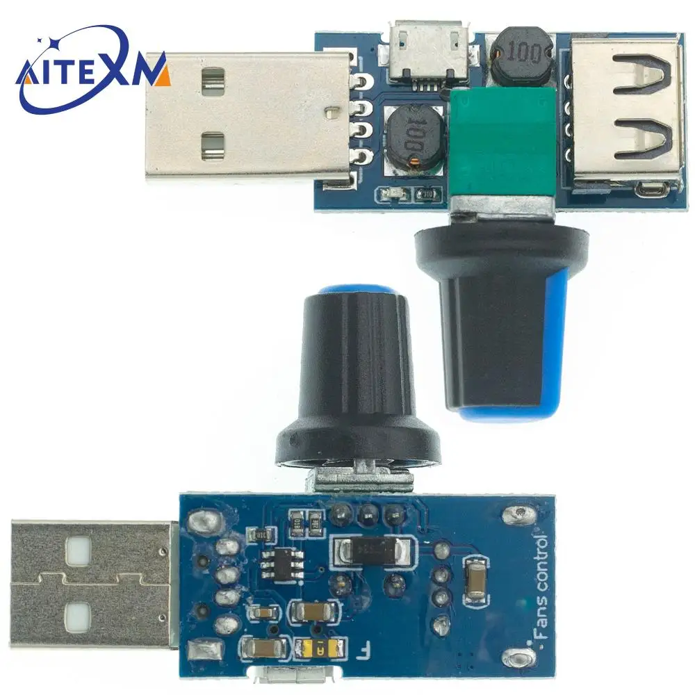 DC 5V Mini USB Fan Speed Controller Governor Wind Air Volume Regulator Cooling Mute Multi Function Fan Speed Switch Module