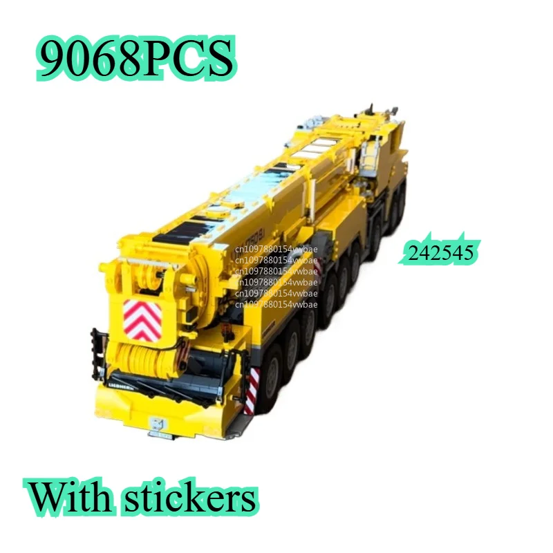 MOC 9068PCS LTM 1750-9.1 Mobile Crane Remote Control Engineering Vehicle Model DIY Assembly Building Blocks Toy Collection Gift