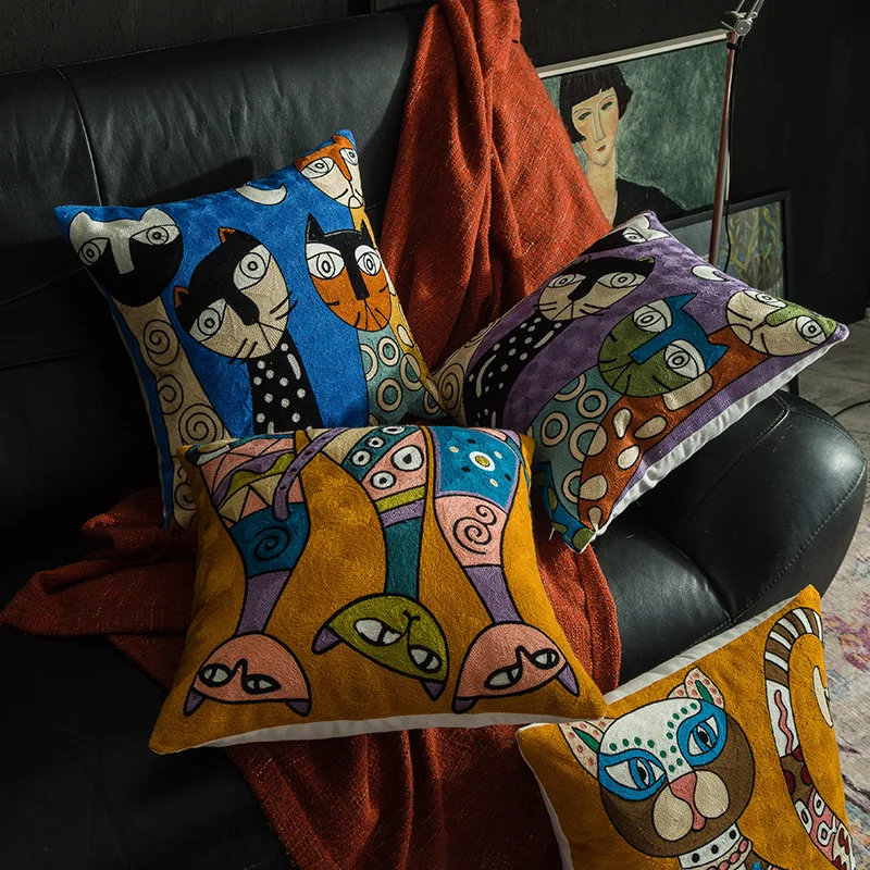 Weihnachten Picasso Europäischen und Amerikanischen Stil Abstrakte Kissen Abdeckung Wohnzimmer Sofa Bestickte Kissen Nacht Kissen Abdeckung – Detail 3