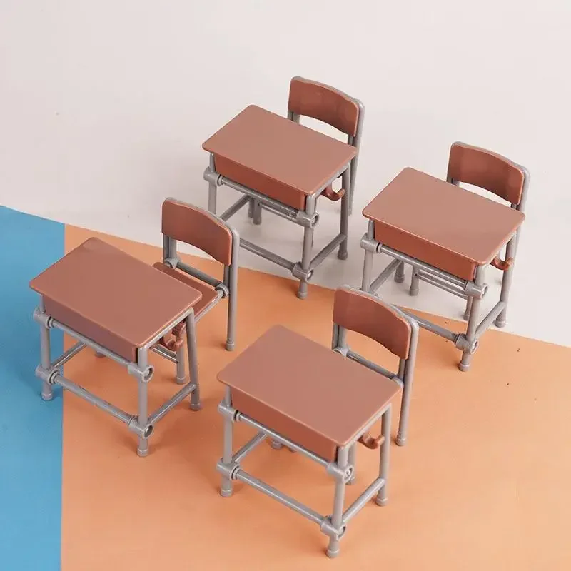 

3/6PCS 1/12 Dollhouse Miniature Classroom Backpack Ornaments Leisure Vintage Mini Desk Simulation Schoolbags Furniture Model