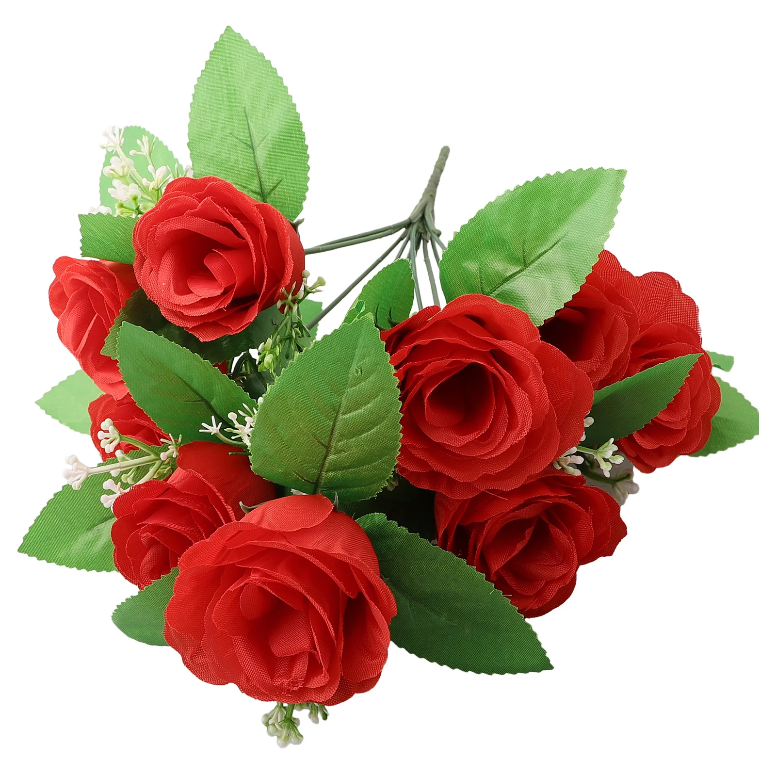 

Simulated Silk Plastic Flower Party For Wedding Artificial Flower Fake Bouquet Flowers Rose Red Milk White Plastic Purple