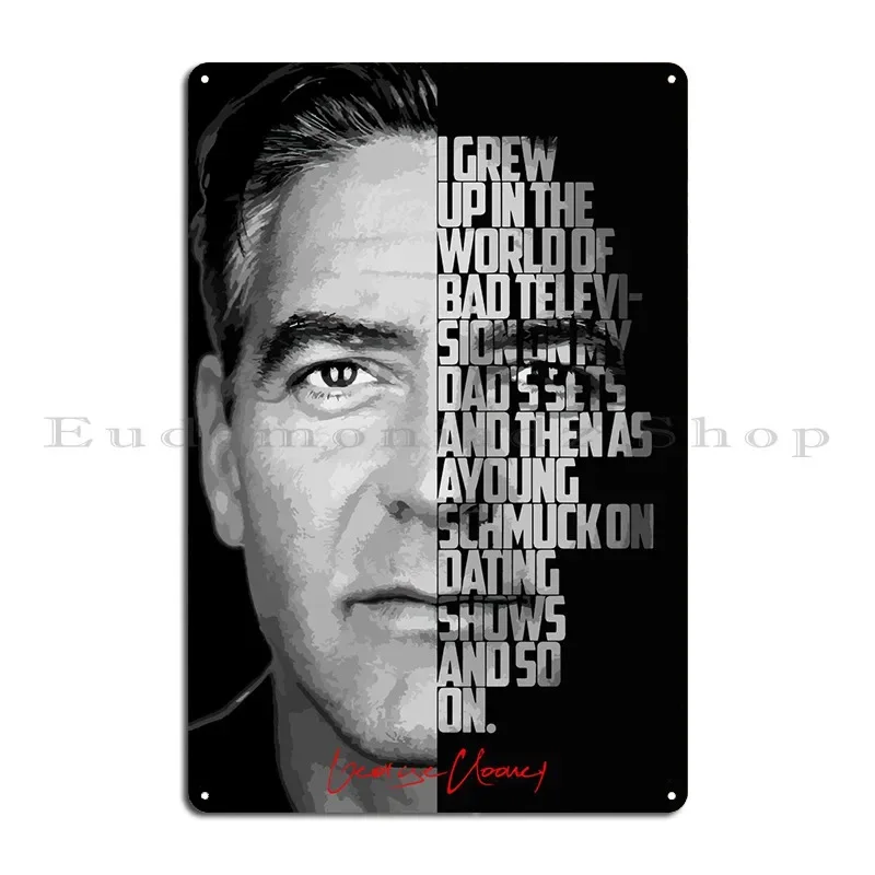 George Clooney Metal Sign Cinema Decoration Wall Decor Wall Cave Create Tin Sign Poster